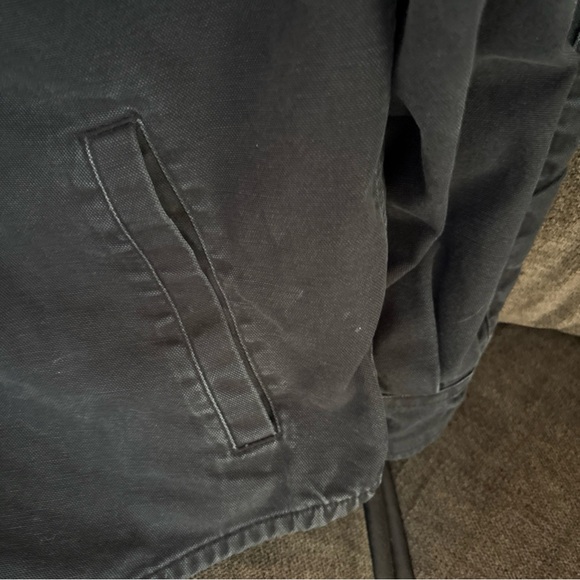 Carhartt 100590 001 Black Canvas Flannel Lined Snap Front Shacket Men’s L Tall - Picture 6 of 10